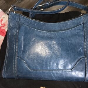 Elegant Blue Leather Women's Bag